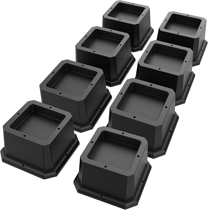 Bed Riser/Furniture Lift Bed/Bed risers/Furniture Lifter/Table risers/Frame Risers Create Under Bed Storage Heavy Duty for Furniture Height Adjustment (Black 8 Pack, 2 Inch)