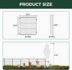 FXW Decorative Garden Fence for Yard - 24in(H) x 44.4ft(L) 24 Panels - Metal Fencing Panels - Animal Barrier Border for Dogs & Rabbits, Flower & Plant Edging