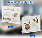 12 Pack Acrylic Sign Holder 11 x 8.5 Horizontal, Double-Sided Clear Sign Holder Plastic Stands for Display, T Shape Acrylic Table Sign Stands for Office Store Restaurants Wedding Party Decoration