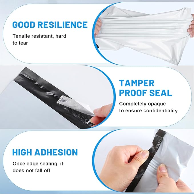 150 Pcs Poly Mailers Shipping Bags 10x13 Inch Packaging Clothes Polymailers Envelopes Mailing Package Self Seal Shipping Envelopes Waterproof Poly Bags Small Business Supplies Package White