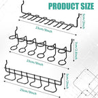 Coume 6 Pcs Pegboard Screwdriver Holders Organizer Pegboard Plier Holders Stainless Steel Peg Board Tool Utility Hooks Accessories Shelving Display Multi-Ring Tool Racks for Shop Store(Black)