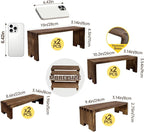Large Display Wood Risers Wooden Stand 4 Tier Wood Racks, 2 Set 8 Pieces Cupcake Stands Cologne Perfume Organizer Dessert Stands for Vendors Event(Brown 8)