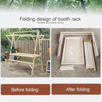 Outdoor Vendor Cart, Wooden Lightweight Farmers Market Stalls/Concession Stand Booths, Foldable Vendor's Stall, Portable Food Display Stand for Market(Purple,120 * 60 * 200cm)