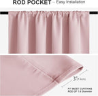 PONY DANCE Blush Pink Curtains for Kitchen 45 inch Length, Thermal Insulated Blackout Window Drapes for girl's Bedroom, Room Darkening Short Curtains for Nursery(2 Panels, Peach Blush, 42 inches Wide)