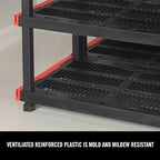 CX Craftsman, 4-Tier Highly Durable Storage Rack, 200lbs/shelf, (55H x 40W x 24D), Interlocking Shelving Unit and Weather-Resistant Design, American Made Garage Shelf