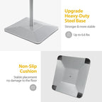 11"x17" Pedestal Poster Sign Holder Stand with Heavy Duty Solid Steel Base, Adjustable Sign Holder Standing Floor Sign Stand for Office/Store/School/Church/Public Sign Displayed Stands, Silver