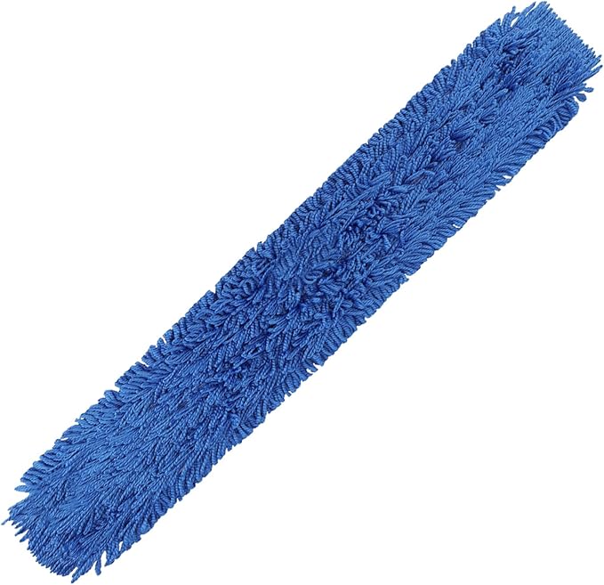 60 Inch Dust Mop Head: Replacement Medium Washable Commercial Mop Head - Sweeper and Janitorial Dust Head Replacement Blue