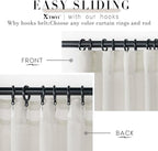 XTMYI 105 Inch Curtains 2 Panels Set Custom Length Back Tab Linen Window Sheer Curtain Drapes for Living Room Bedroom,50x105 in Long,Cream(Ivory/Off White)