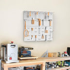 TORACK 2-Pack 12x24 inch Metal Pegboard Panels for Garage Wall, Tool Storage Pegboard for Workbench, Workshop, Tools Organizer Peg Board for Pegs(Grey)