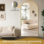76"x34"Floor Mirror Full Length,Arched Full Length Mirror with Stand,Full Body Mirror,Hanging or Large Leaning for Bedroom Living Room Gold