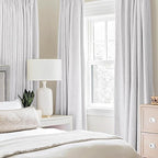 MIULEE Linen Texture Curtains for Bedroom Solid 100% Blackout Thermal Insulated Grayish White Curtains Grommet Room Darkening Curtains/Drapes for Living Room Nursery 52x63 Inch (2 Panels)