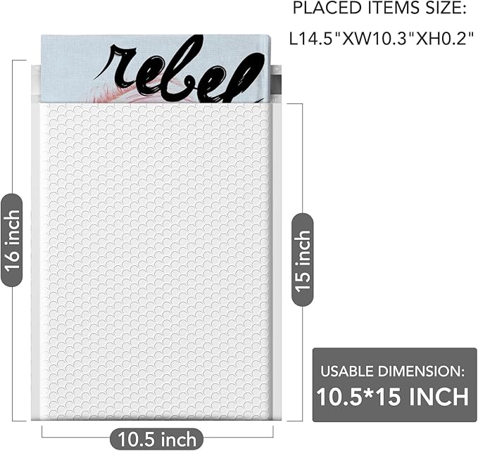 GSSUSA White Bubble Mailers 10.5x16 Padded Envelopes,1 Pallet Pack of 3750 Self-Seal Packaging Bags, Small Business Supplies, Shipping Envelopes, Mailing Bags, Packaging for Small Business