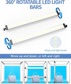 Photo Box, Travor Bi-Color Photo Studio Box, 39"/100cm Dimmable Photo Booth Shooting Tent Tabletop Photography Lighting Kit with 252 LED Lights, 13000LM, 4 Color Backdrops for Product Photography