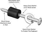 Hotop Pegboard Spacers Mounting Kit, Magnetic Pegboard Includes Screws, Spacers and Washers for 1/8-Inch and 1/4-Inch (48)