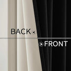 MIULEE Linen Texture Curtains for Bedroom Solid 100% Blackout Thermal Insulated Halloween Black Curtains Grommet Room Darkening Drapes for Living Room Nursery 52x84 Inch (2 Panels)