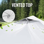 CROWN SHADES Adjustable Height on The Fly, 10x10 Pop Up Canopy - Beach Tent with One Push Setup - Easy Outdoor Sun Shade for Events, Parties, Camping - Outside Shade with STO-N-Go Bag, White