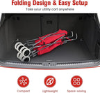GOFLAME Folding Shopping Cart on Wheels, Waterproof Grocery Cart with Removable Cover and 360° Swiveling Wheels, Collapsible Utility Cart for Groceries and Laundry, 120LBS Load Capacity, Red