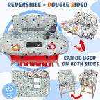 Shopping Cart Cover for Baby Grocery Cart Cover for Baby boy and Baby Girl, High Chair Cover for Baby and Toddler, Baby Registry Gift - Waterproof - Extra Large - Cotton - Double Sided (Multicolor)