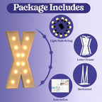 Marquee Letters 4 Feet Tall, 4FT Large Light up Letters X, Big Sign X with Warm White Light for 15th XV Birthday Wedding Proposal Engagement Graduation Party Backdrop Decorations