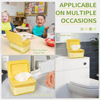 Wipes Dispenser, One-Handed Operation Wipe Holder for Baby & Adult, Seal-Designed Wipes Container for Bathroom Keep Diaper Wipes Fresh (Yellow)