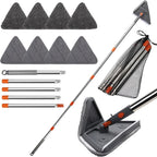 Wall mop Cleaner with 8 Replacement Pads,Wall Cleaning mop with Extension Pole 29" to 85",360° Folding Rotating Baseboard Cleaner Tool with Long Handle for Painted Walls, Window, Floor,Ceiling