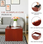 Wooden Cube Display Pedestal Stand 15 x 15 x 12 Inch Riser Column Pillar Easy Assembly Required for Home Store Party Event Decor Window
