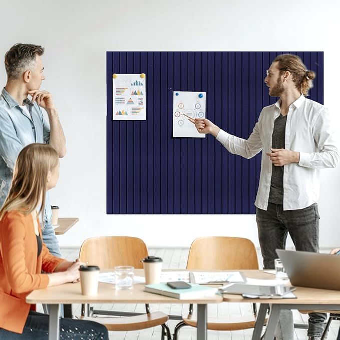 Large Felt Bulletin Board 47x47 Inch, 16pcs Peel and Stick Felt Wall Tiles Modern Push Pin Board for Wall Organization