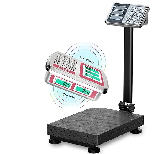 660lb Industrial Platform Scale Floor Weight Computing Postal Scale Digital Large Scale LB/KG Perfect Foldable for Postal Luggage Shipping Mailing Weighing Double-Sided Display