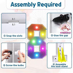 imprsv 3FT Colorful Marquee Numbers,18 Colors with Remote, Light Up Numbers 8 for 18th 80th Birthday Decorations Anniversary Party Decor, Pre-Cut Foam Board Kit, Mosaic Sign for Balloon