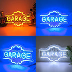Custom Garage Neon Sign, Personalized 3D Engraved Gear Garage Name LED Sign, Customized Dimmable Neon Lights for Garage, Workshop, Carport & Man Cave Wall Decor, Gifts for Dad Father Husband Grandpa
