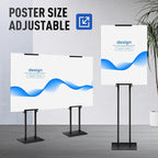 YIYO Poster Sign Stand - 78" Double-Sided Floor Display with Metal Base, Heavy Duty Adjustable Double-Pole for Foam Boards & Signage (Schools/Stores/Restaurants/Hospitals) (Double-Pole)