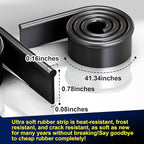 41-Inch High Elasticity Replacement Silicone Squeegee Strips, for Windows Glass Shower Door Cleaning, Durable and Easy to Install