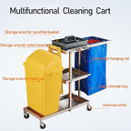 Janitorial Cart on Wheels - Versatile Cleaning Supplies nizer for Housekeeping, Garage, Garden, Closet, Cabinet, Broom & Mop Holder, Heavy-Duty Utility Storage