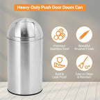 18.5 Gallon (70 L) Heavy Duty Stainless Steel Trash Can with Push Lid, Removable Inner Bucket, Durable Outdoor Garbage Bin for Commercial Use