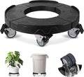 ToLanbbt Trash Can Dolly with Wheels, 15-19 in Adjustable Round Furniture Dolly, Heavy Duty 440 LBS Drum Rolling Base, Keg Dolly for 20, 32, 44, 55 Gallon Garbage Cans, Black, 1 Pack