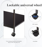 Heavy Duty 2-Tier Printer Stand with Locking Wheels, 19.5"x19.5" Large Printer Table Shelf, Holds 100 lbs per Shelf - Fits Most 60" Desks, Perfect for Office, Home, Laser Printer or Mini Fridge