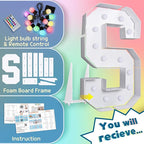 imprsv 4FT Colorful Marquee Letters S, 18 Colors Large Light up Letters Alphabet Sign with Remote, Large Marry Me Sign, Birthday Party Decorations Anniversary Wedding Decoration