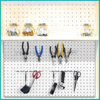 Coume 6 Pcs Pegboard Screwdriver Holders Organizer Pegboard Plier Holders Stainless Steel Peg Board Tool Utility Hooks Accessories Shelving Display Multi-Ring Tool Racks for Shop Store(Silver)