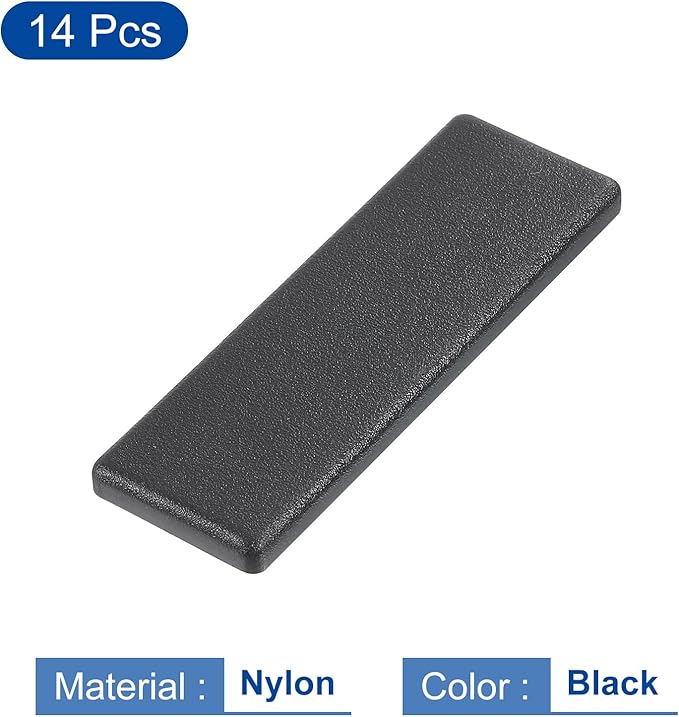 uxcell 14Pcs Extruded End Cap Nylon, 60x20mm T-Slot Aluminum Profile 2060 European Standard End Cap Extrusion Plug for Trolley, Fish Tank Rack, Storage Rack, Black