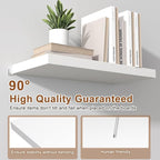 12 Inch Deep Floating Shelves for Wall 3 Pack Floating Shelfs Large Storage Space Wall Decor Display Shelf for Bathroom Living Room Bedroom Kitchen 30" W x 12" D x 1.2" H White