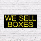 LED We Sell Boxes Sign for Retail Business Displays |Advertising Electronic Light Up Sign for Windows Walls |11"H x 27"W x 2"D