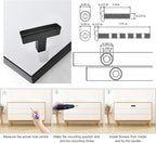 Cabinet Pulls, 30 Pack Modern Square Matte Black Stainless Steel T Bar Cabinet Handles, 2 inch Single Hole Cabinet Knobs for Drawer Cabinets Cupboard Hardware