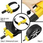 KAYCENTOP Universal Wheel Lock Clamp Anti Theft Trailer Locks Fit Most Vehicles Max 11" Tire Width Security Tire Boot Lock for Trailers SUV Boats ATV's Motorcycles Golf Cart 2 Packs 6 Keys Alike