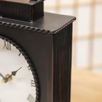 MODE HOME Vintage Mantel Clock with Distressed Finish, Antique Style Battery Operated Metal Decorative Table & Mantel Clock for Living Room Fireplace, Large Decorative Desk & Shelf Clocks for Home