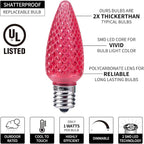 Brightown C9 Christmas String Lights, Red Commercia Outdoor Christmas Lights with 100 Strawberry C9 LED Bulbs, Waterproof Extendable UL Certified for Party Holiday Indoor Outdoor Xmas Decor