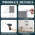 Suzile 1 Pcs Gray Enclosed Bulletin Board Lockable Cork Case Notice Board Aluminum Framed Waterproof Locking Cabinet with Mounting Screws for School Class Office Wall Display Pictures 48x36 Inch