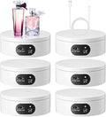 Hoteam Turner Cup Rotating Display Stand for Epoxy Glitter Tumbler Display Turner 360 Degree Tumbler Spinner Automatic Spinning Rotating Platform Mute Photography Turntable(White,6 Pcs)