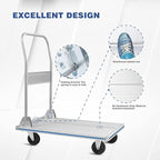Flatbed Cart Aluminum Foldable Platform Cart 440lbs Capacity(29" Lx19 W)