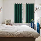 BGment Blackout Curtains - Grommet Thermal Insulated Room Darkening Bedroom and Living Room Curtain, Set of 2 Panels (52 x 45 Inch, Emerald)