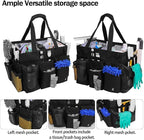 Extra Large Rolling Cleaning Caddy Bag with Detachable, Foldable Trolley Portable Cleaning Cart for Housekeeping Cleaning Caddy with Adjustable Shoulder Strap and Multiple Storage Pockets